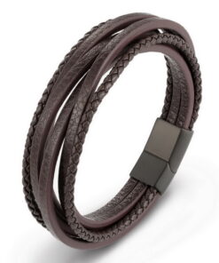 Bracelet cuir marron homme noir