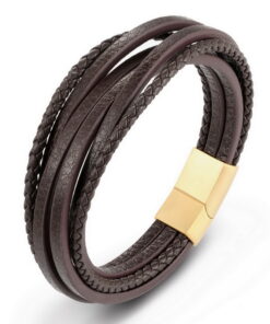 Vracelet cuir marron homme
