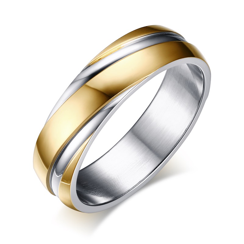 Bague Fine Or Et Argent 2,5 Mm - Pour Femme/homme - Zircone Cubique, Plaqué Or 14k, Hypoallergénique