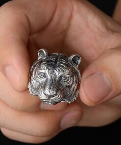 Bague tete de tigre argent
