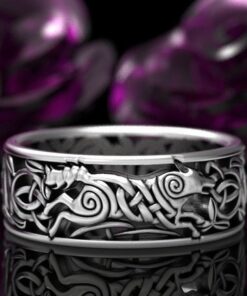 Bague loup viking
