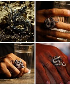bague serpent argent