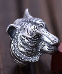 Bague tete de tigre argent