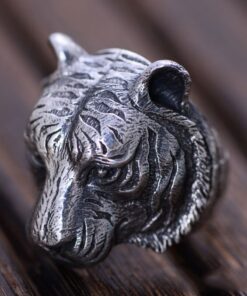 Bague tete de tigre argent