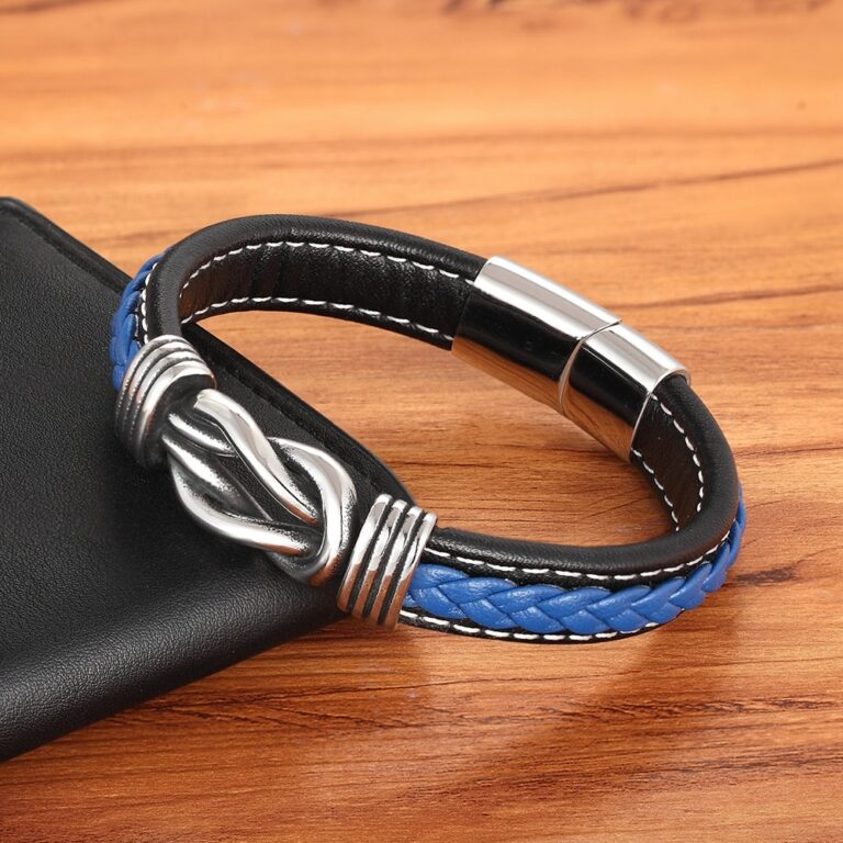 Bracelet Homme Acier Inoxydable Noir - Réglable 21 Cm - Neuf étiqueté