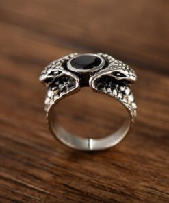 Bague serpent diamant noir