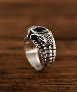 Bague serpent diamant noir