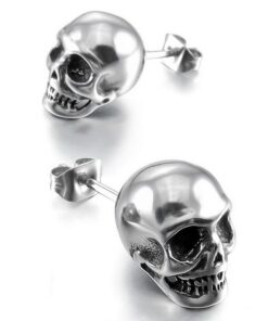 Boucle d'oreille homme tête de mort
