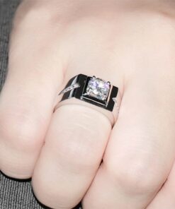 Bague solitaire homme