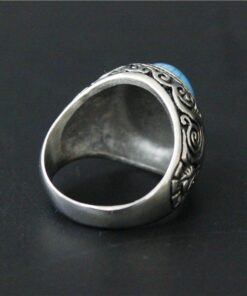 Bague homme pierre bleu