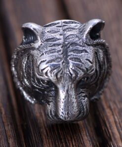 Bague tete de tigre argent