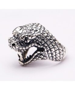 Bague serpent argent homme