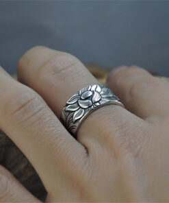 Bague lotus homme