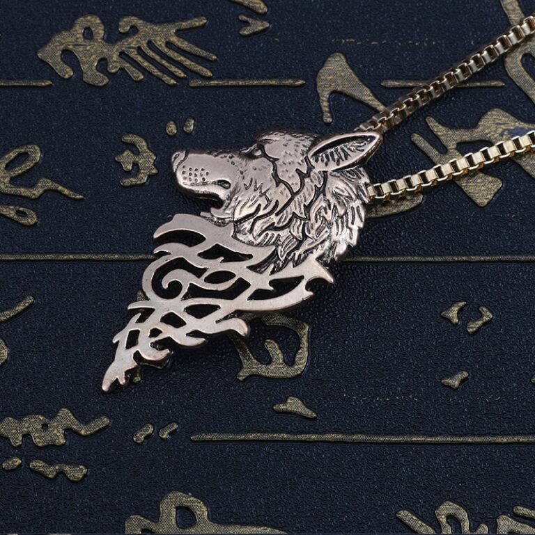 Superbe collier loup | Avec pierre bleue ou blanche