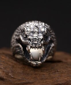 Bague serpent argent homme