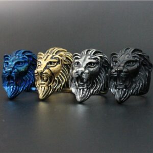 Bague homme tête de lion