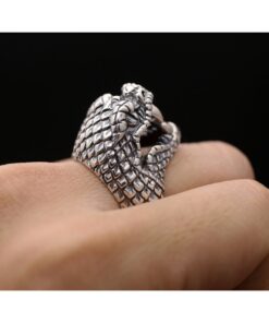 Bague serpent argent homme