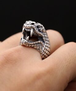 Bague serpent argent homme