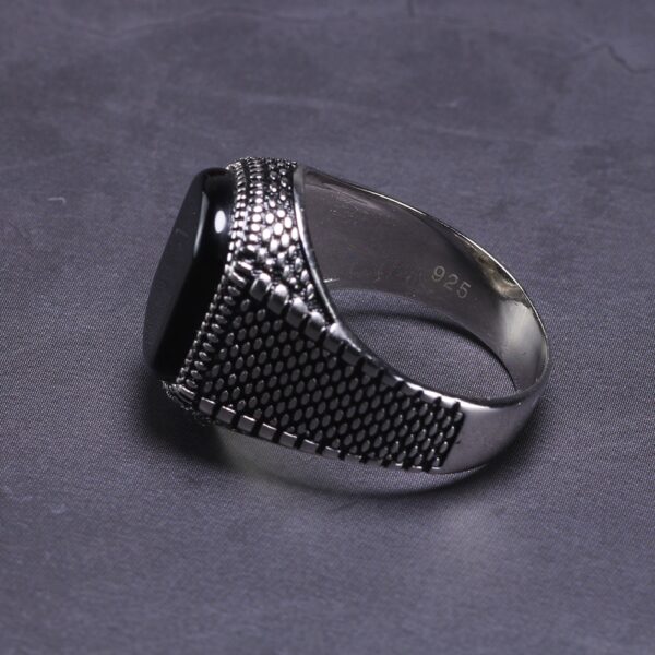 Bague argent onyx homme