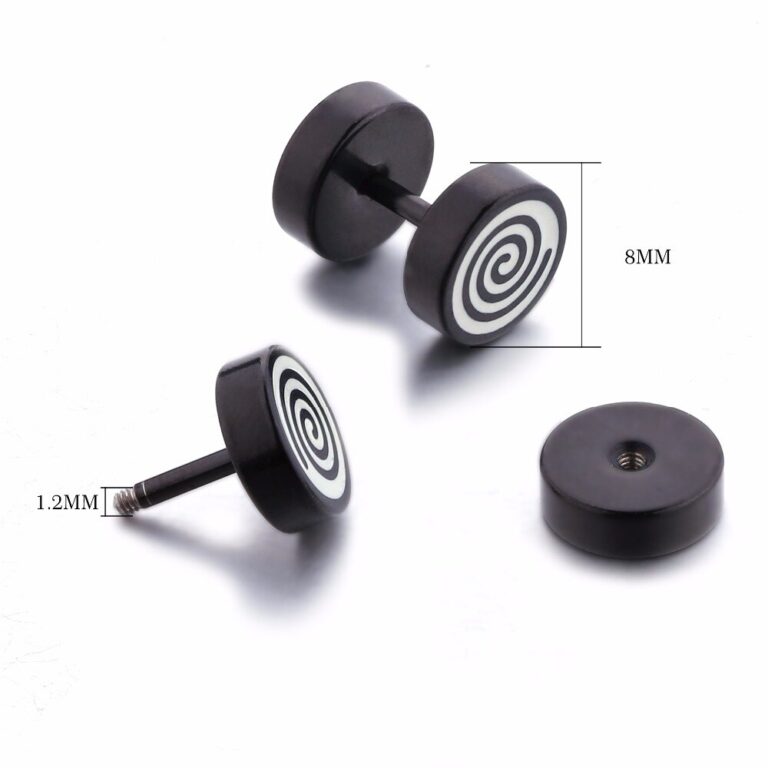 CHICNET Faux Piercing Plug D'oreille En Acier Inoxydable Argentu00e9 10 Mm - Tige 1,2 Mm