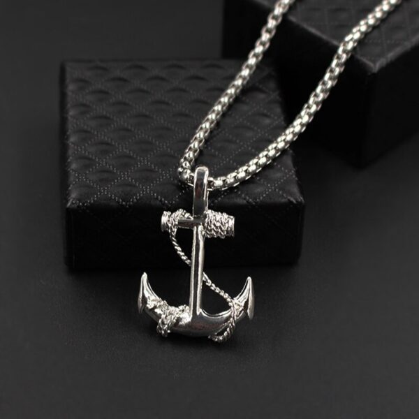 Collier ancre marine homme