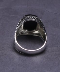 Bague argent onyx homme
