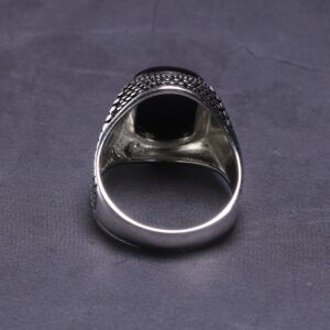 Bague argent onyx homme