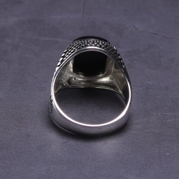Bague argent onyx homme