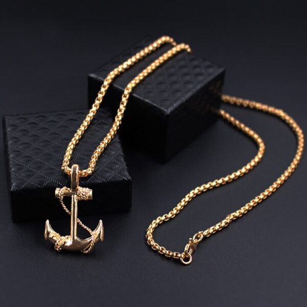 Collier ancre marine homme