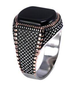 Bague argent onyx homme