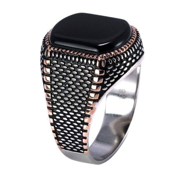 Bague argent onyx homme