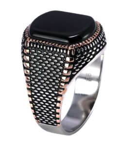 Bague argent onyx homme