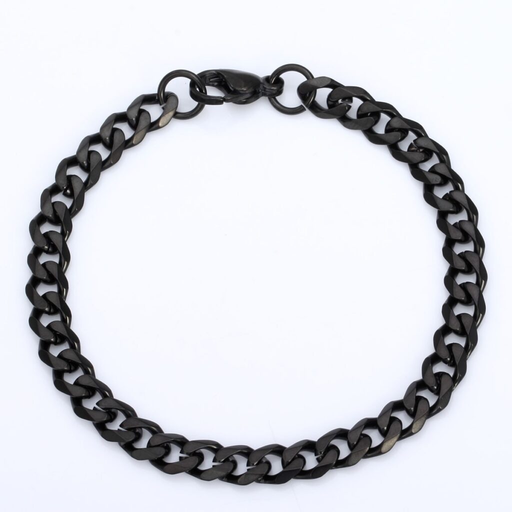 Bracelet Homme Cuir Noir Et Acier Inoxydable – Fermoir Magnétique 19-23cm