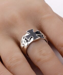 Bague croix argent