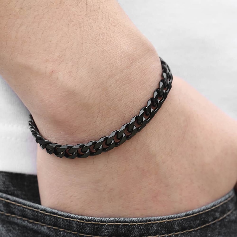 Bracelet Acier Inoxydable Gourmette Homme chaine maillon vélo moto biker  ARGENT | eBay