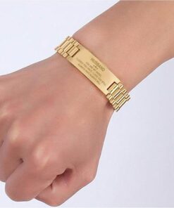 Bracelet acier avec message personnalisé