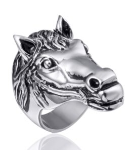 Bague tete de cheval argent