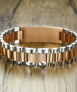 Bracelet acier avec message rose et argent