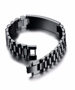 Bracelet acier avec message noir