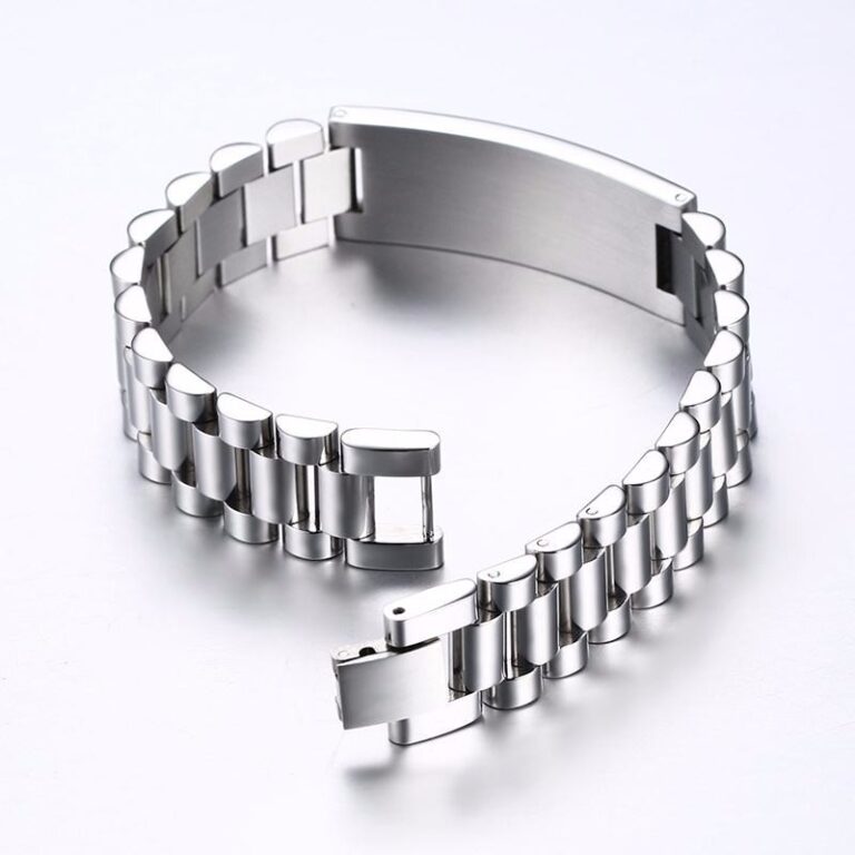 Bijoux Homme Personnalisé TOLOWOBK Bracelet Homme Femme Gourmette Argent Acier Inoxydable Bracelet Réglable 20 5 Cm