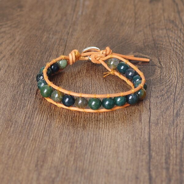 Bracelet style indien agate verte