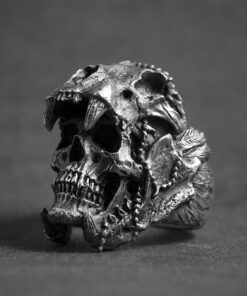 Bague avec crane indien