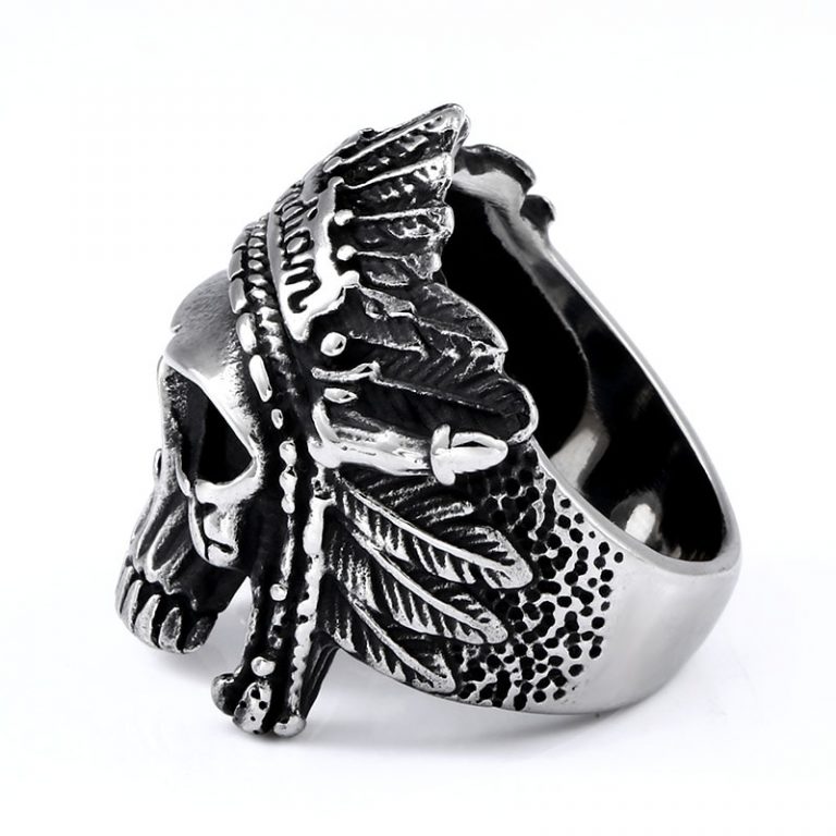 Bague Homme Tête De Chef Indien Or 14 Carats Tri Couleur Taille 10 Avec CZ - Neuve étiquetée