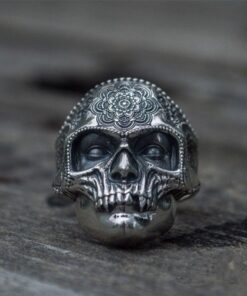 Bague avec une tête de mort mexicaine