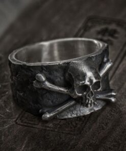 Bague crane homme avec os