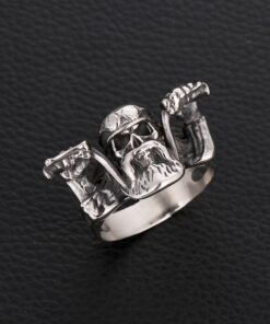 Bague de skull harley davidson motard