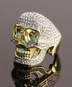Bague tete de mort avec strass