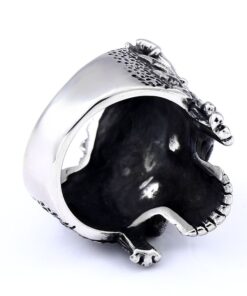 Bague tete de mort d'indien argent