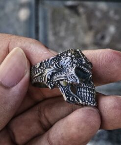 Bague tête de mort franc maçon homme