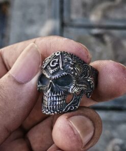 Bague tête de mort franc maçonnerie